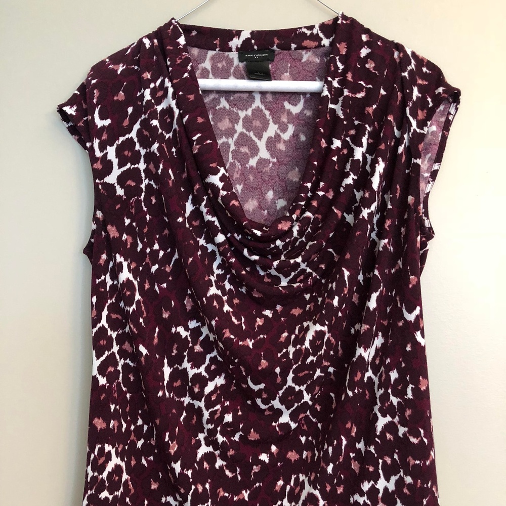 Cowl Neck Cap Sleeve Blouse